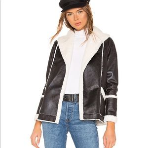 NWT Chaser Faux Fur Lined Suede Open Front Long Jacket